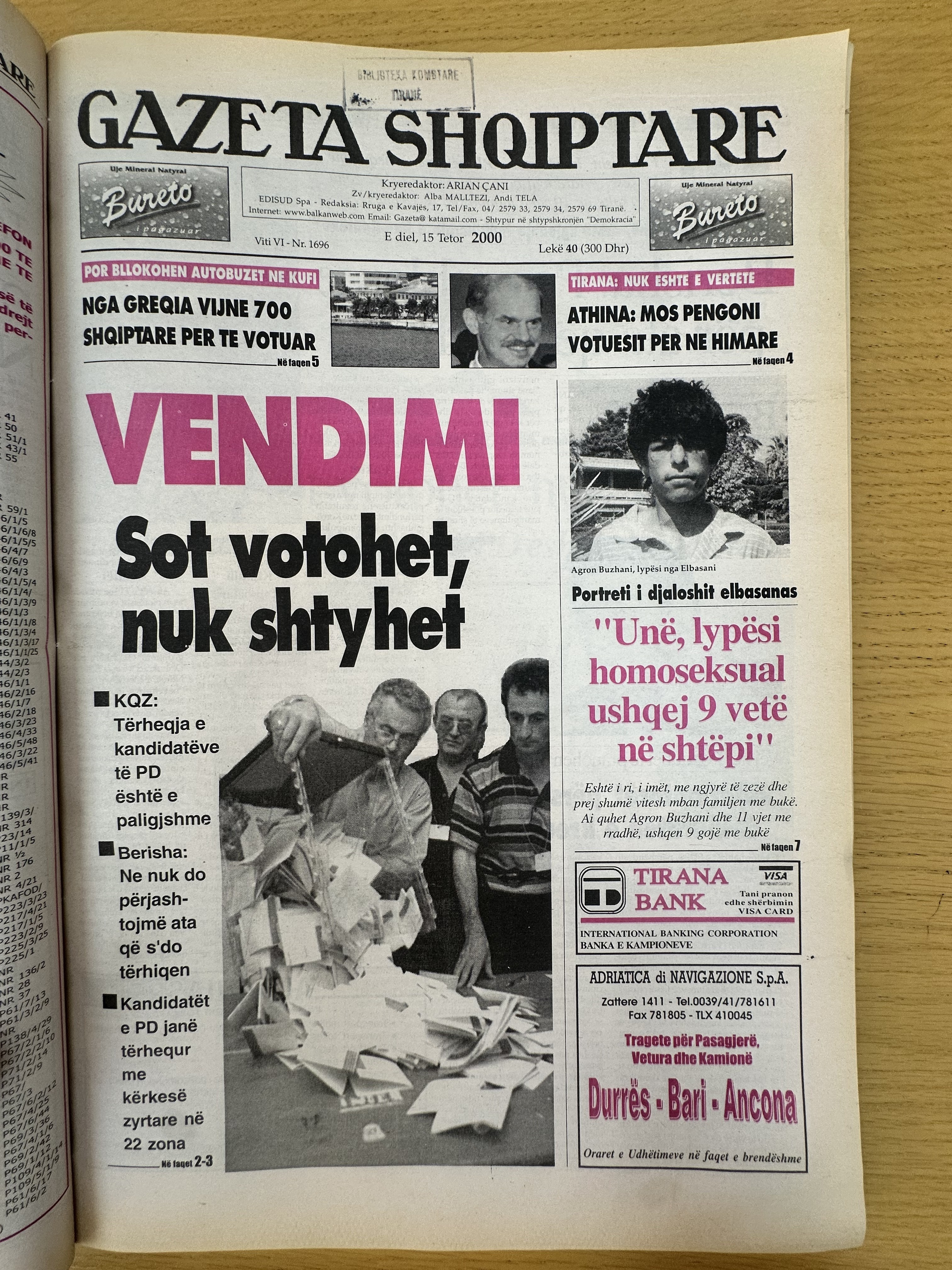 Gazeta Shqiptare 2000-10-15
